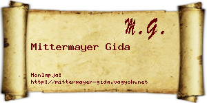 Mittermayer Gida névjegykártya